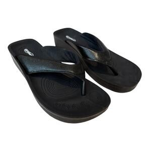 Aerothotic Women's Meira Arch Supportive Orthotic Thong Sandal Black Sz 6.5 / 7